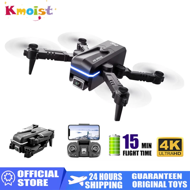 KK1 Mini RC Drone 4K HD with Camera Altitude Hold Headless 360 Degree 50x Zoom Real-Time Transmission Foldable RC Quadcopter Toy