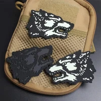 luminous left and right wolf head armband ir reflective army fan outdoor personalized backpack sticker badge animal patch