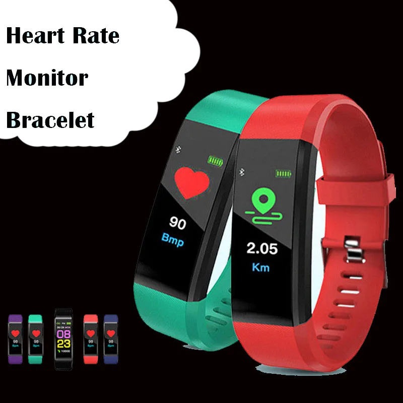 Спортивные водонепроницаемые Смарт часы 115plus с пульсометром и