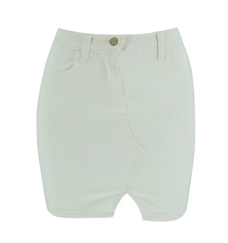

Ladies half-length denim skirt white loose and thin women