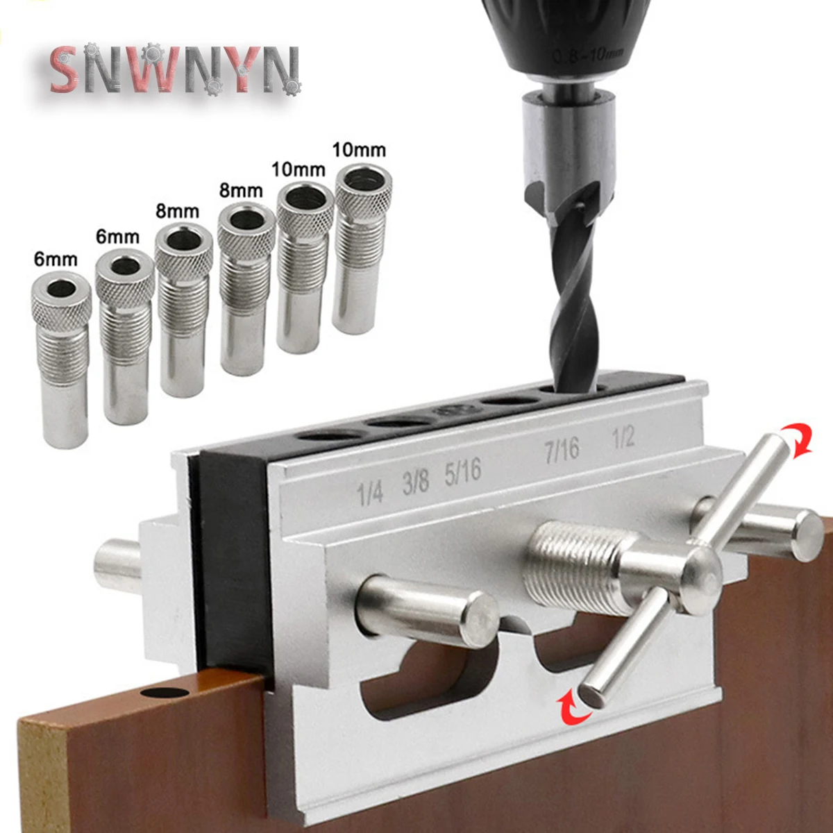 7pcs/set Metric/Imperial Doweling Jig Kit Woodworking Hole Locator Drill Guide Set Carpentry Tools For drill holes
