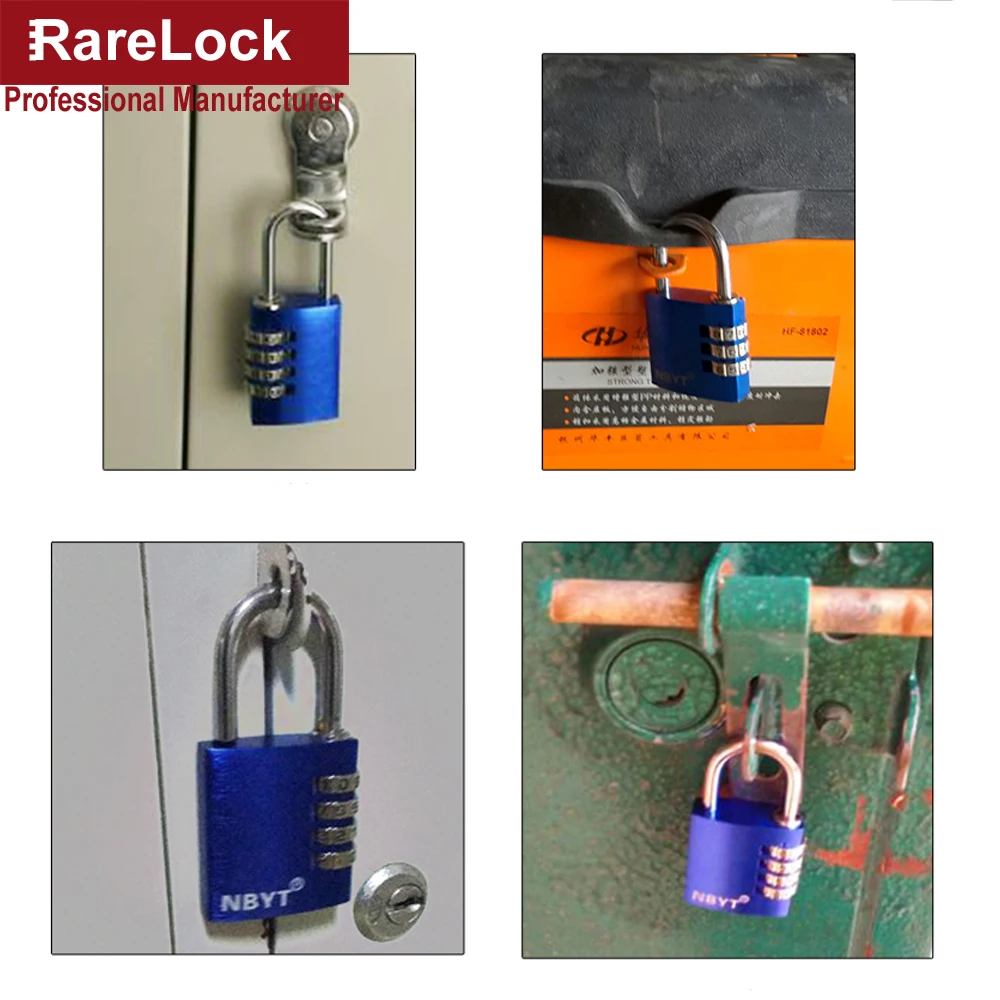 4 цвета Алюминий Комбинации замок для двери шкафа Коробка Чемодан Фитнес центр