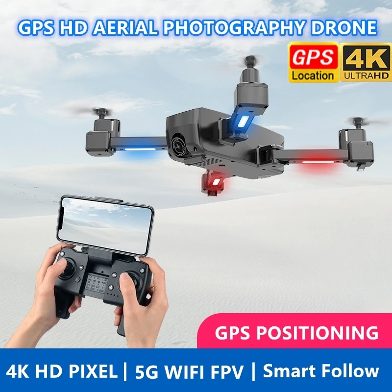 

5G WIFI GPS Smart Follow RC Дрон 4K UHD широкоугольная регулируемая камера оптический поток парения многоточечный полет FPV RC Квадрокоптер
