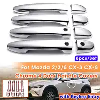8 Pcs Chrome Car Door Handle Cover accessories color carbon fiber For MAZDA 2 3 6 CX-3 CX-5 2013 2014 2015 2016 2017 2018