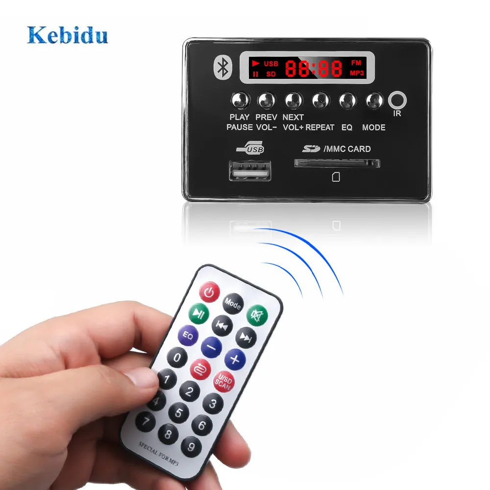 Модуль MP3 kebiduMP3 5 в 12 В декодер с громкой связью Bluetooth Автомобильный USB-плеер USB FM Aux