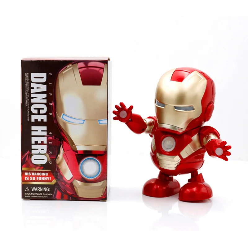 Avengers Dance Iron Man Action Figure LED Flashlight with Sound Hero Electronic Toy Children Birthday Gift | Игрушки и хобби