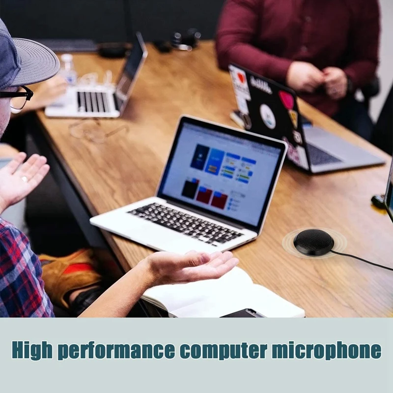 Conference Microphone 3.5mm Omnidirectional Condenser Stereo Mic Surface Mounted for Teleconferencing Laptop Computer Desktop |