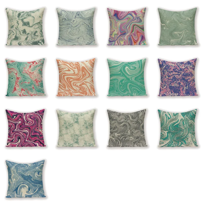 Чехол для подушки в абстрактном стиле с акварелью наволочка геометрическим