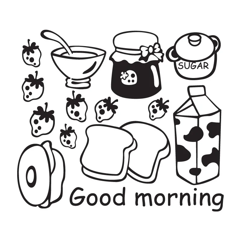 1 шт. креативные настенные Стикеры для Кухня винил молочный хлеб холодильник