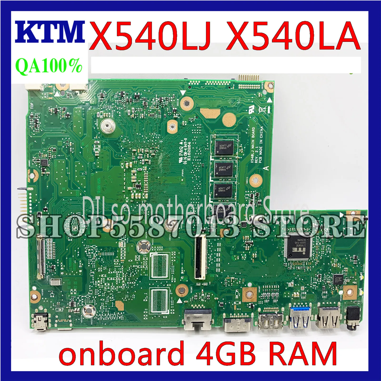 

KEFU X540LA Motherboard For ASUS X540LA X540LJ F540L Laptop Motherboard I3-4005U CPU ONBOARD 4G-RAM Test work 100%