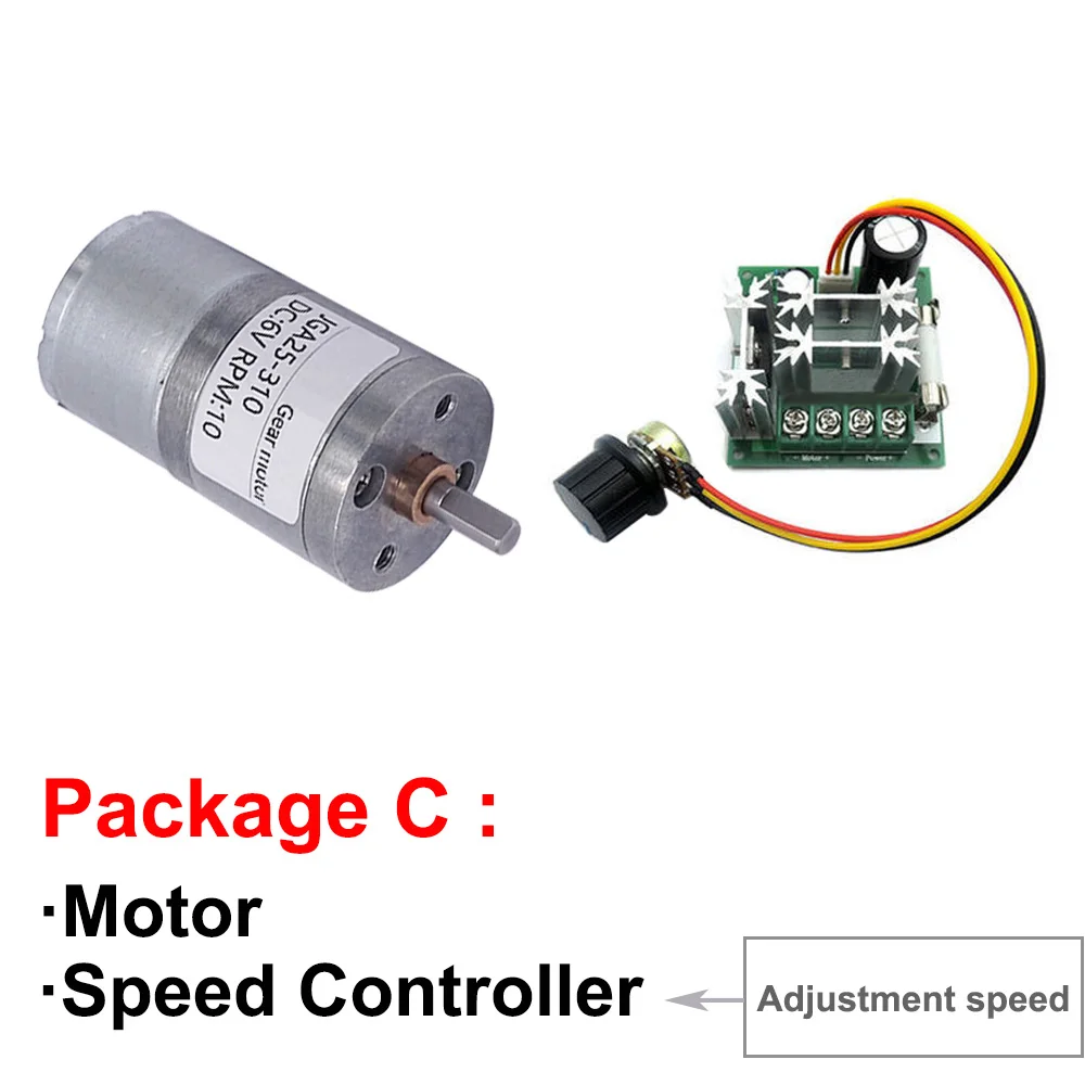 JGA25-310 Электрический мотор-редуктор постоянного тока 6 В 12 скорость редуктора 8