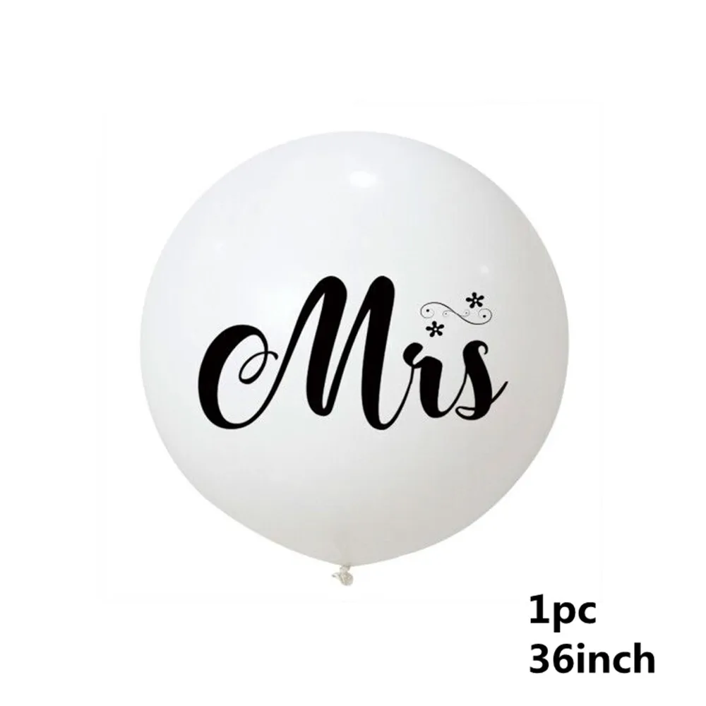 1pcs 36inch Большой размер 36 дюймов Mr Mrs белые латексные воздушные шары для свадебной вечеринки, свадебные вечерние воздушные шарики для свадьбы - Цвет: 1pcs 36inch