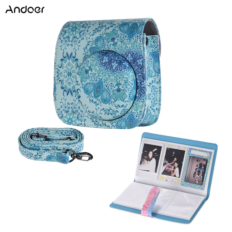 Сумка для камеры Andoer из искусственной кожи Fujifilm Instax Mini 8 9 сумка + 96 карманов
