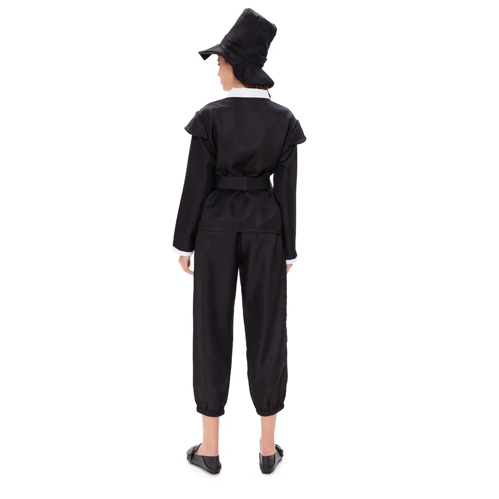 Взрослые мужчины женщины Хэллоуин Волшебная Ведьма черный вечерние костюм для