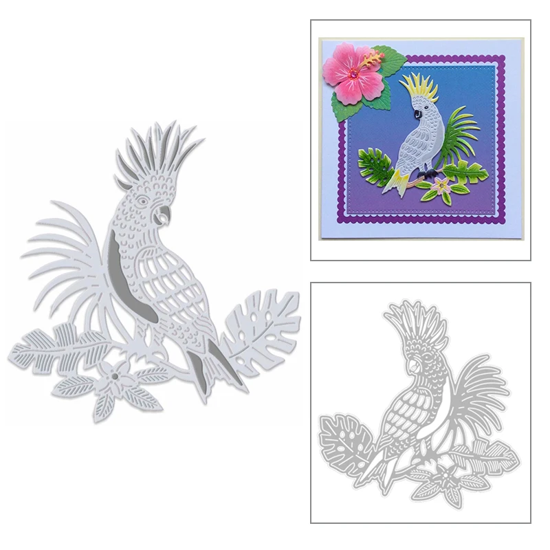 

2020 New Animal Parrot Bird Metal Cutting Dies and Leaves Die Cut Scrapbooking For Crafts Greeting Card Making No Stamps Sets
