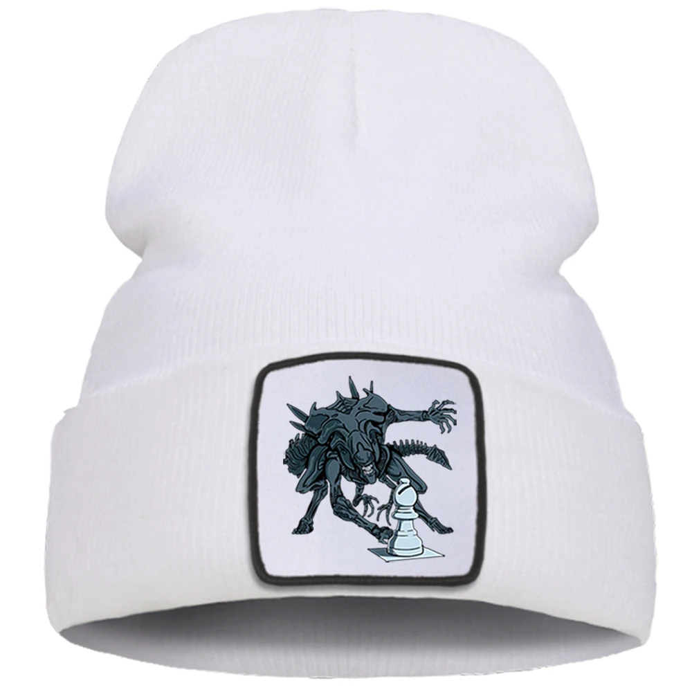 Необычные шапки с принтом инопланетянина из фильма ужасов модные гибкие унисекс