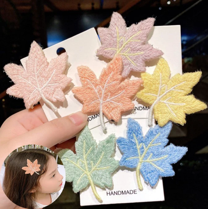 Аксессуары для волос с кленовыми листьями челка наклейка захват парикмахерские