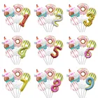 6 конфет мороженое шарик фольга шарик детский душ гелий шарик набор пончик большой цифровой шарик детский день рождения игрушка