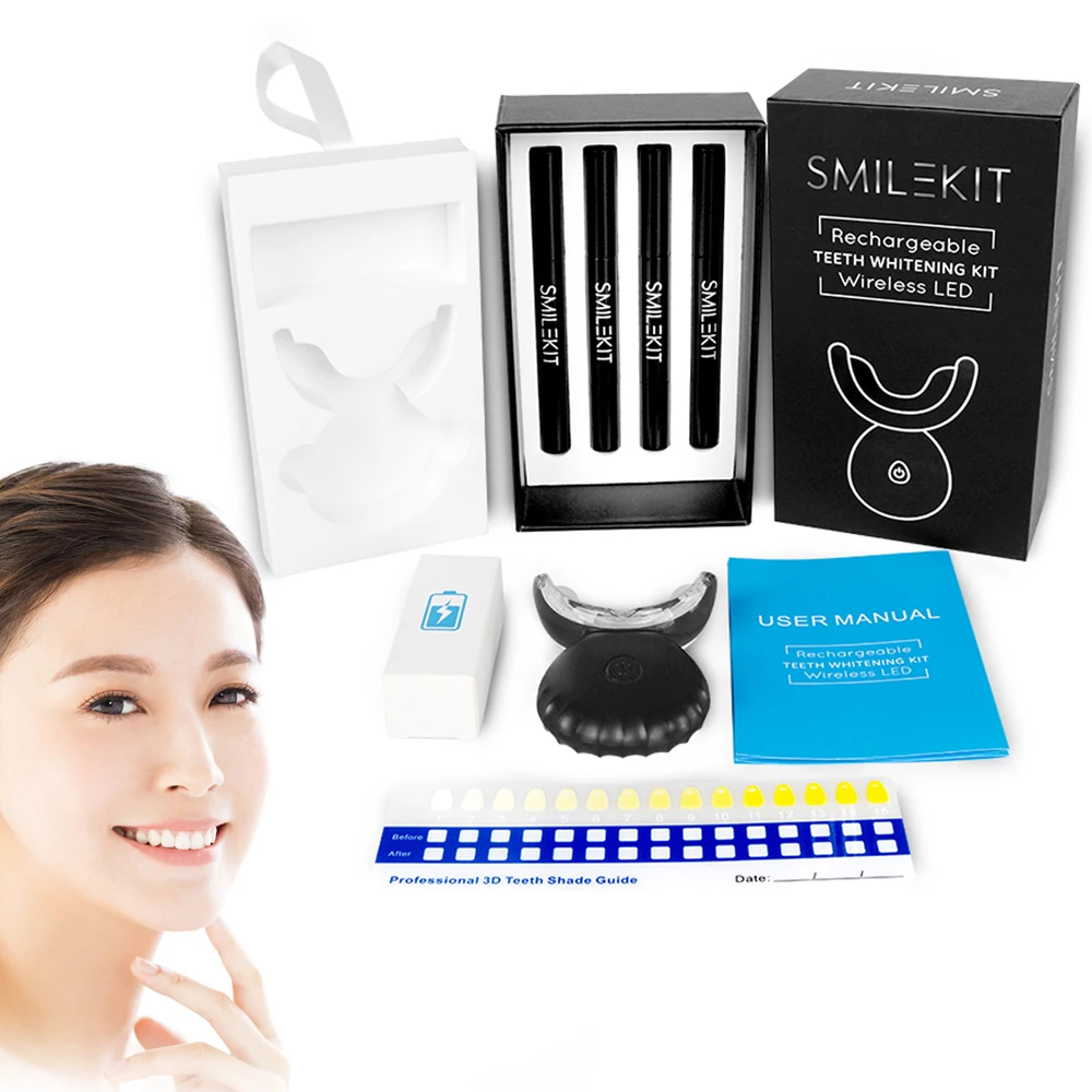 

Home Use Teeth Whitening Kit With 16 Led Light Dental Tools Oral Cleaning 4 Gels Tooth Set Smile Product White Tooth Remove