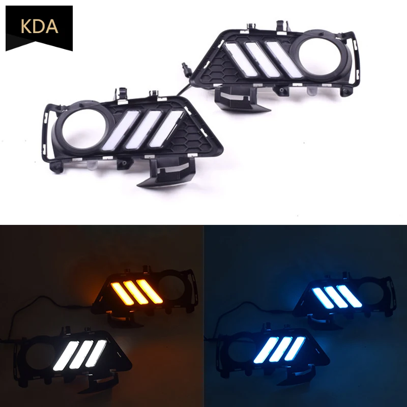 

2Pcs Auto DRL 12V LED Bumper Running Daytime Light Yellow Turning Signal Light Fog Lamp For BMW F30 F35 3 Series 2013-2019