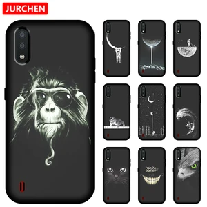 JURCHEN Phone Case For Samsung Galaxy M01 TPU Matte Thin Back Cover For Samsung M 01 M015F M015G M015M Fashion Cartoon Pattern