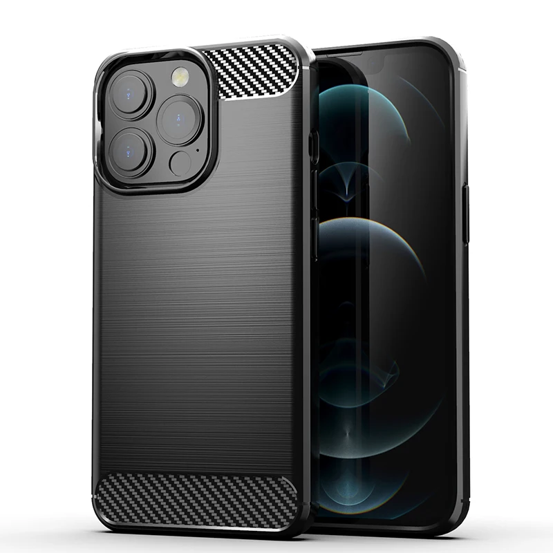 

Newest For iPhone 13 12 11 Pro Max 11Pro 13Pro 12Pro Carbon Fiber Silicone Case Luxury Cover iPhone13 iphone12 iphone11 Cases