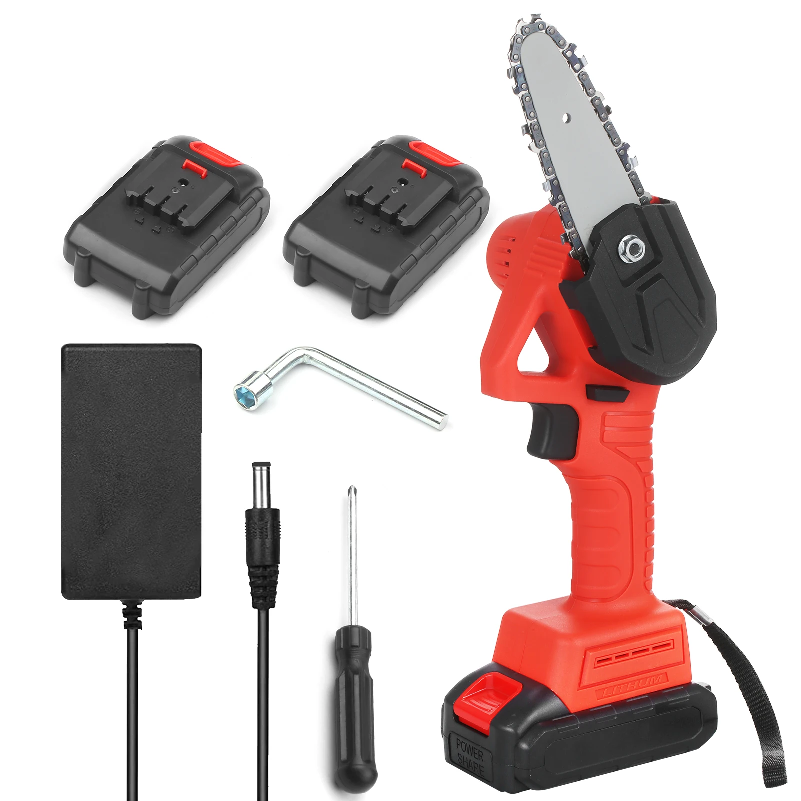 

21V Cordless Electric Chain Saw Chainsaw 4-Inch Mini Chain Saw Electric Pruning Saw for Cutting Wood Tree Trimming Woodworking