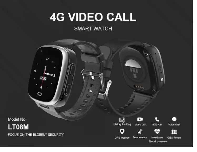 

4G senior SOS GPS watches GPS location Video Calls fall down alarm SOS calls