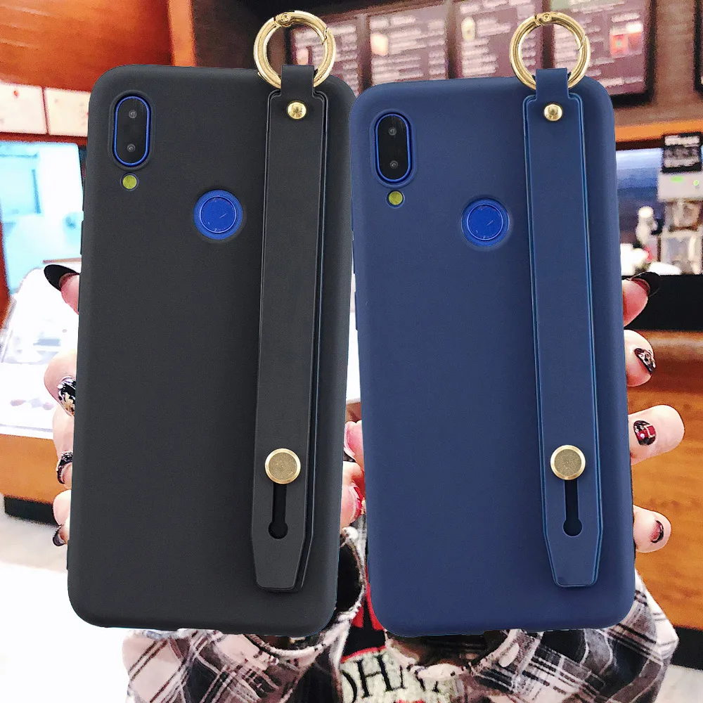 Simple Wristband Phone Case for Redmi Note 7 Soft Candy Colors Xiaomi MI8 MI9 MAX3 5 Holder Conque |