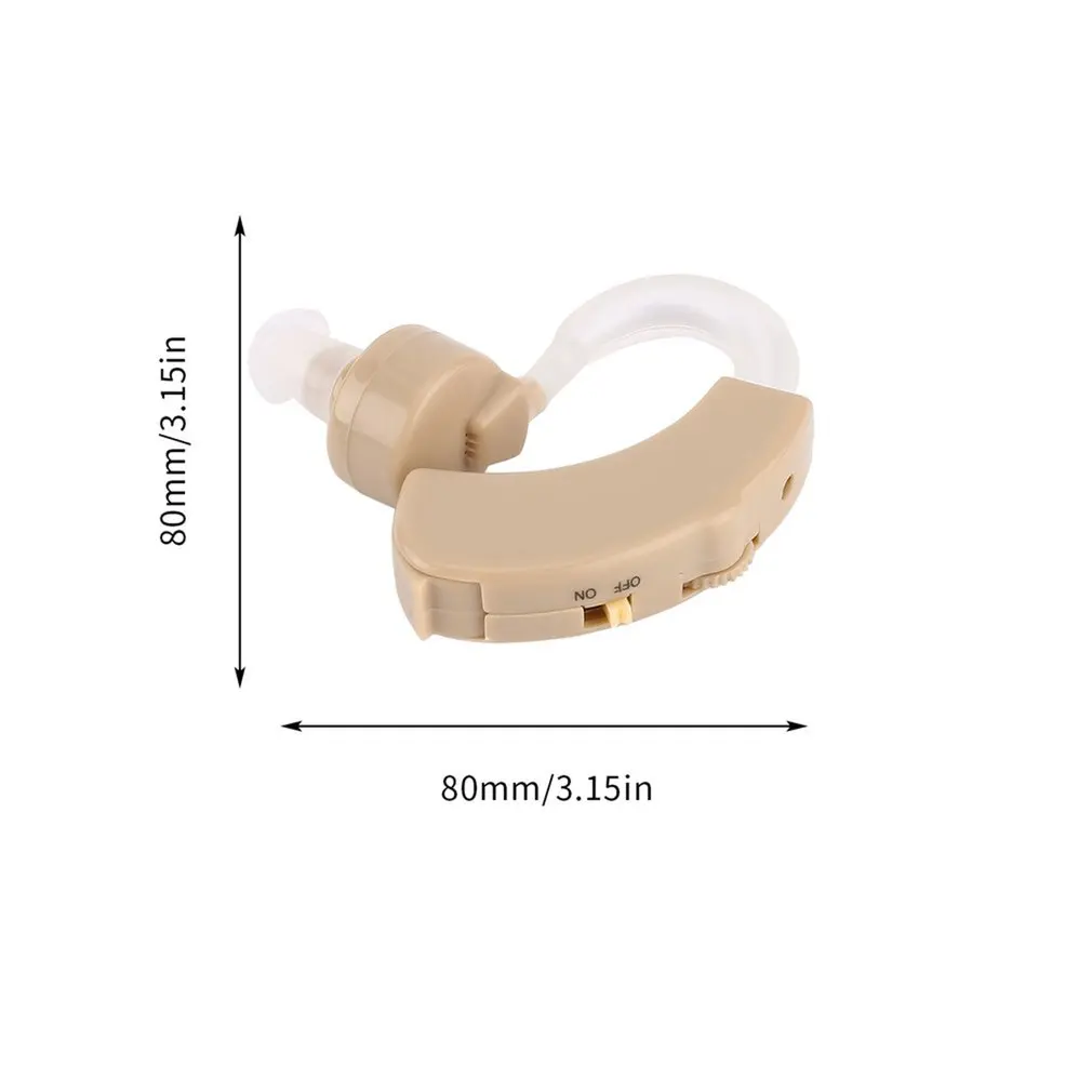 

Plastic Super Mini Adjustable Ear Sound Amplifier Volume Tone Listen Hearing Assistance Aid Kit Hook In Ear JZ-1088A Ear Care