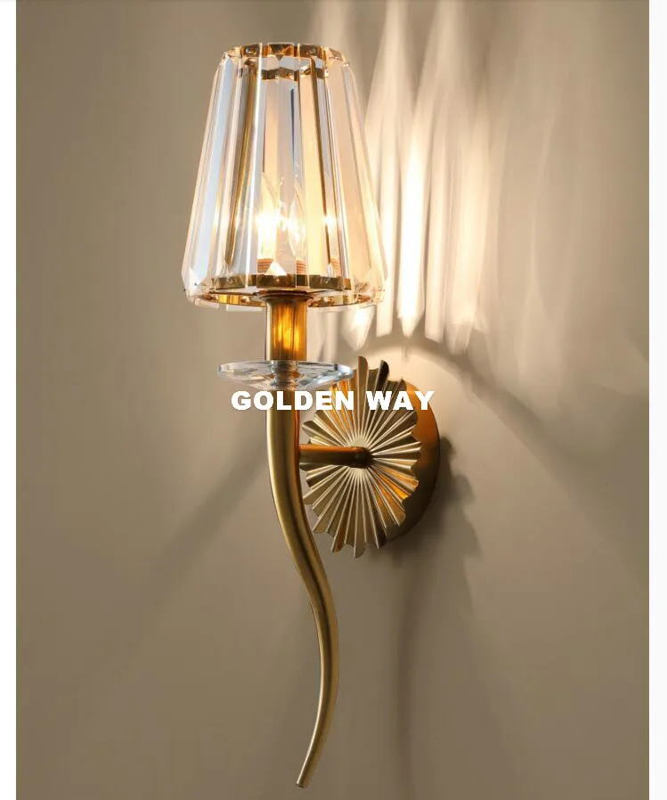 

Modern Crystal Wall Lamp Sconce E27 Bed Room Stairs Aisle Wall Light Fixture Crystal Shade Home Decor Luminaires 100% Guaranteed