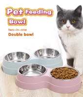 double dog cat bowls food feeding water bowl for cats and small dogs premium stainless steel pet bowls easily wipe clean