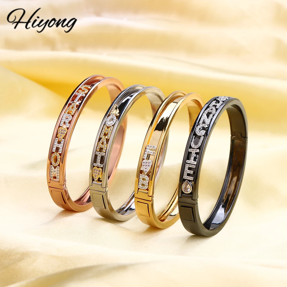 Браслеты Hiyong с именем на заказ браслеты буквами сделай сам позолоченные