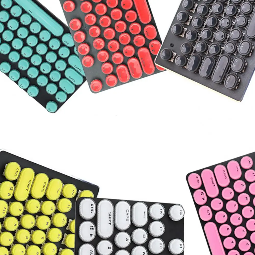 

104Pcs Universal Wear-resistant Easy Cleaning Round-shape Keycaps Mechanical Keyboard Replacement Key Covers for PC Computer