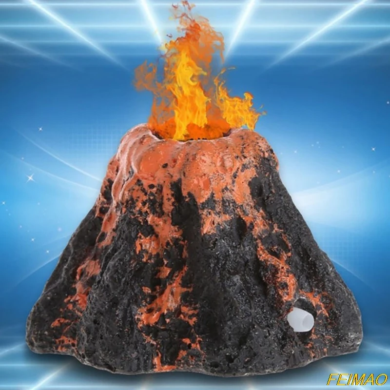 

Aquarium Ornament Simulation Volcano Shape Resin Air Bubble Stone Fish Tank