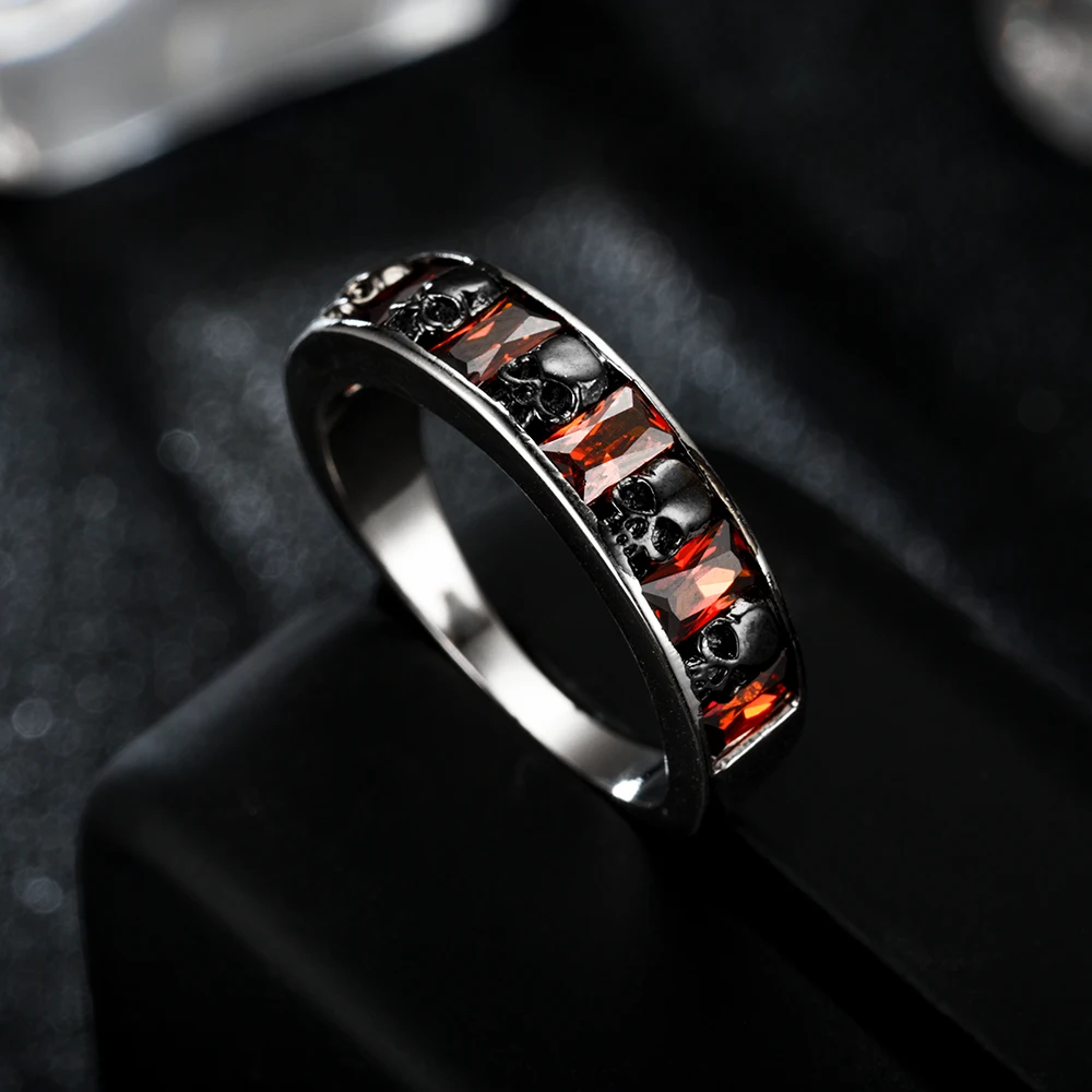 Новинка 2020 украшения в стиле панк Череп рубины роды Рождественская вечеринка