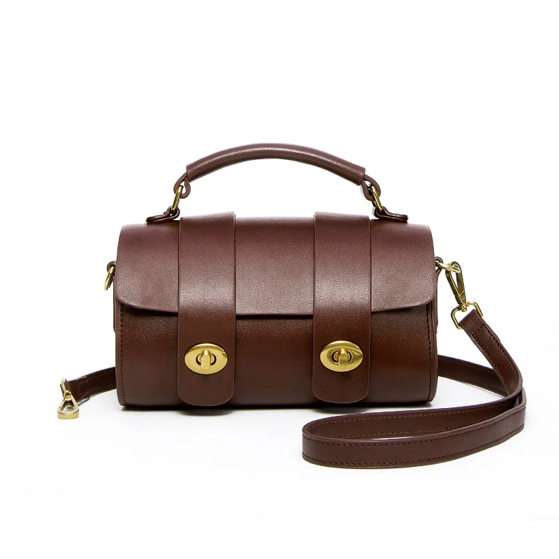 

2019 New Women's Handbags European and American Fashion Slung Boston Bag Retro Shoulder Portable Pillow Bag