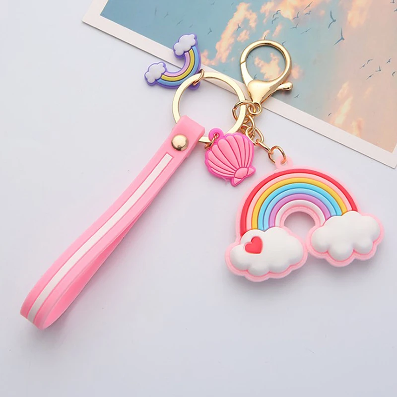 Брелок для ключей Женский милый Радужный мультяшный брелок с феями кукол сумок