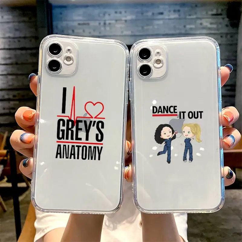 

Greys Anatomy Phone Case For iphone 13 12 11 8 7 plus mini x xs xr pro max Transparent soft