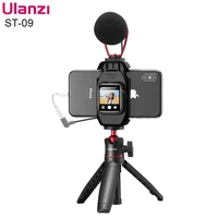 ulanzi st 09 smartphone mount with cold shoe for apple watch series 5 vlog cold shoe tripod mount for led light microphone