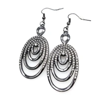 totabc fashion crystal simple big circle earrings for women fashion rhinestone earrings modern jewelry gift