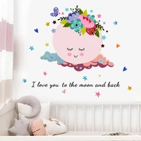 cartoon cute smilely wall stickers diy star butterfly wall decals for kids rooms baby bedroom children nursery home decoration