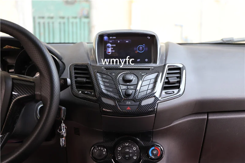 

Carbon Fiber Printed Car Interior Mouldings Navigation Center Console Cover Door Handle Armrest Trim for Ford Fiesta 2008-2013