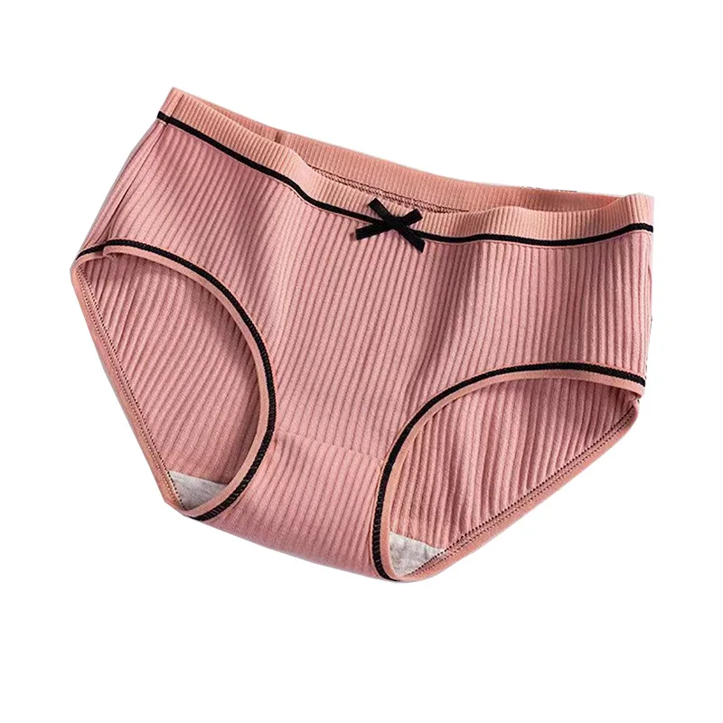 

Cotton Lingerie Sexy Underwear Women Solid Bow Panties Breathable Mid-rise Boxers for Male Briefs Cute Fashion Pink Boxershorts