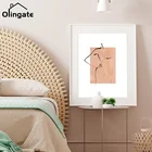 Современный минималистичный художественный плакат абстрактная женщина рисование линий принты черная бежевая нейтральная стена художественная картина спальня домашняя Декорация