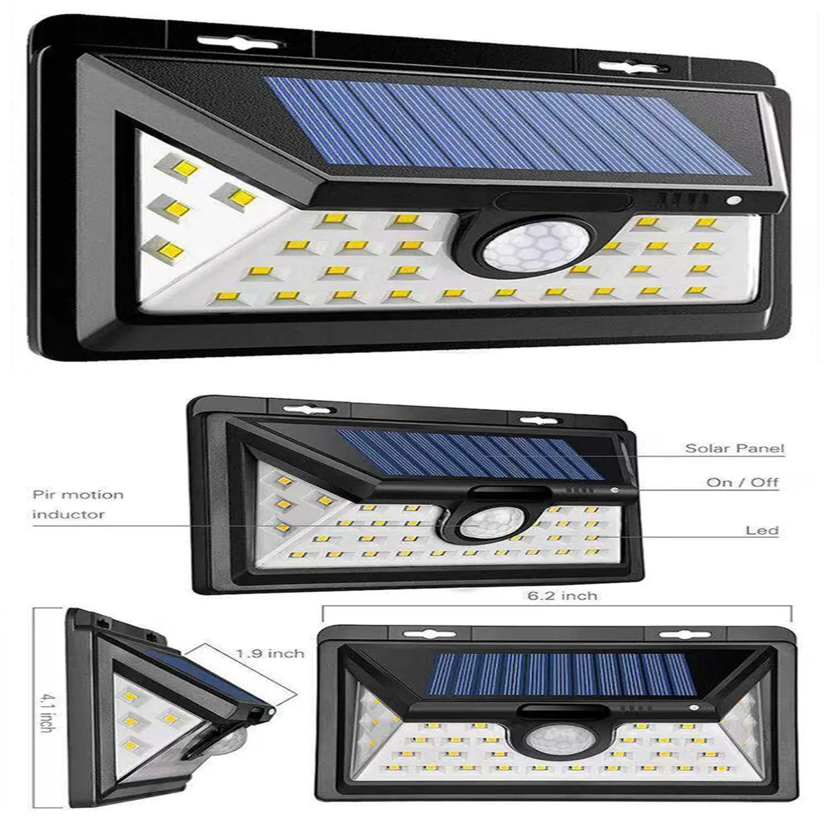 Солнечный уличный светильник 34LED индукционный настенный водонепроницаемый