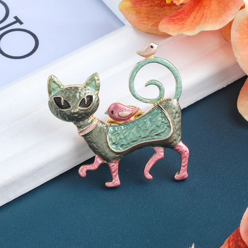 MeiceM милый кот магнитная пряжка брошь броши для женщин Роскошные 2021 Новая мода