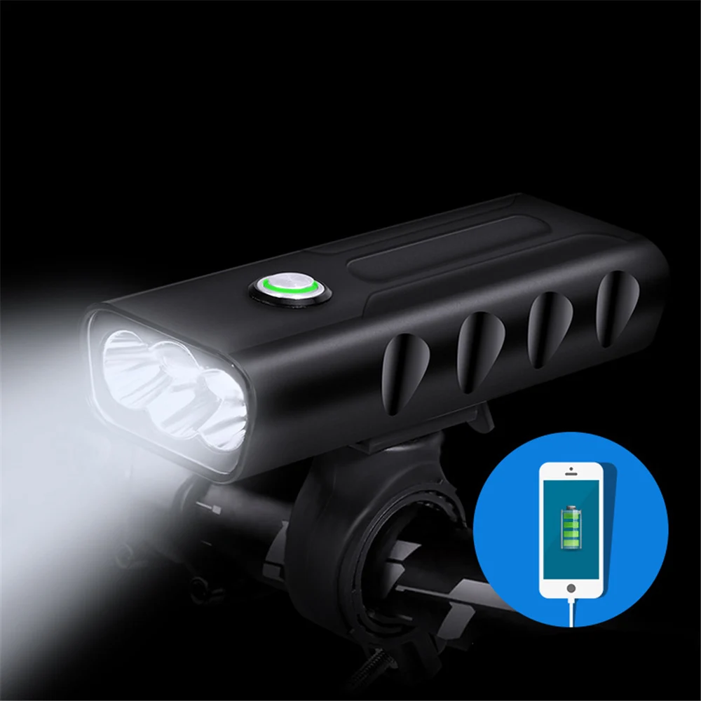 

MTB Road Bike Front Headlight Kit USB Rechargeable LED Light For Bicycle Cycling Safety Waterproof 2400mAh/ 5200mAh Flashlight