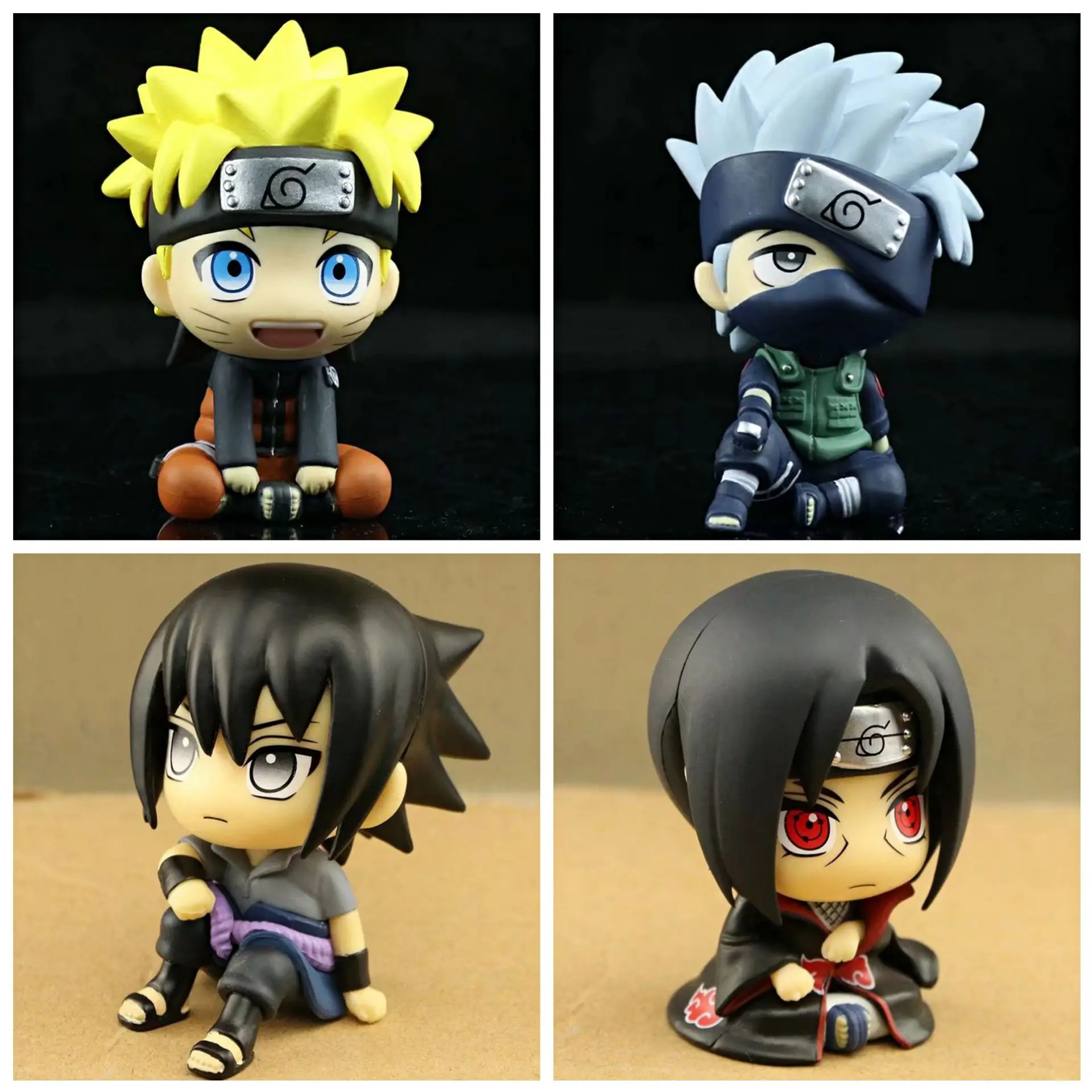 

8cm Anime Toys Naruto Sitting Ornaments Hagiki Kakashi Naruto Uzumaki Q Version Doll Model Boxed Action Figure Children's Gifts