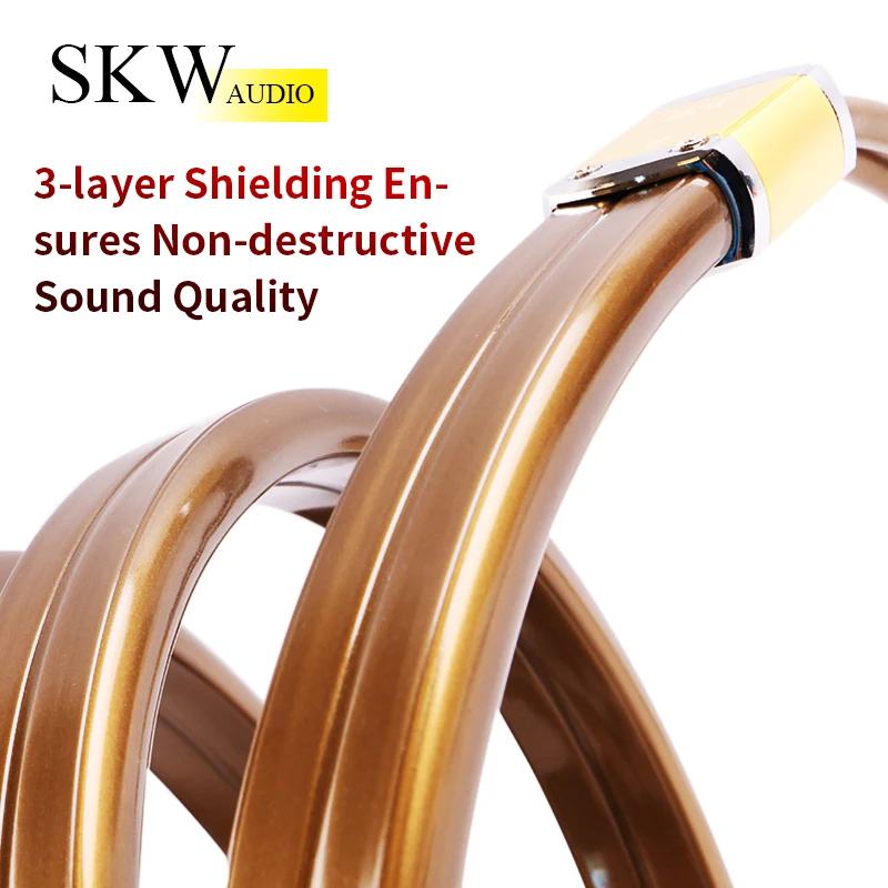 Фото SKW аудио кабель 2RCA к 2RCA 6N OCC коаксиальный 1 м, 1,5 м, 2 м, 3 м, 5 м для домашнего кинотеатра усилитель DVD ТВ CD саундбокс №4